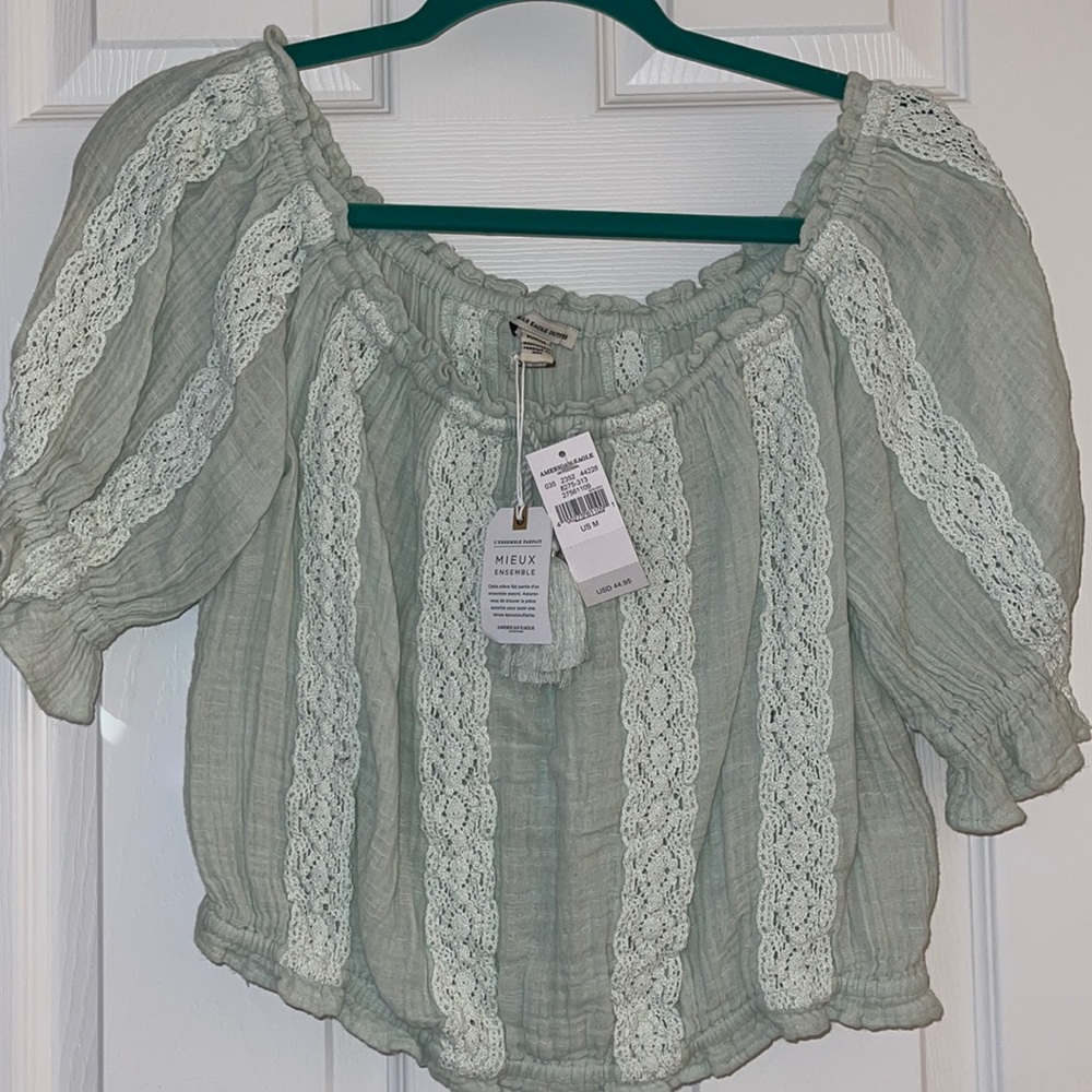 Mint green crop top
